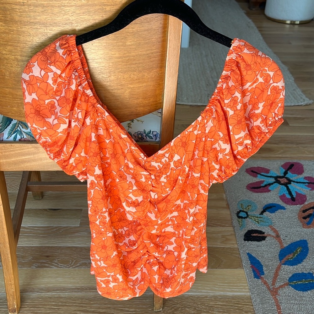 Sienna Sky Retro Puff Sleeve Blouse